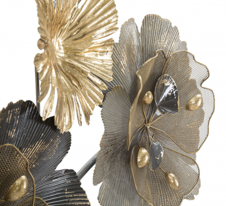 Decoratiune perete florala metal maro auriu Bungy | creativdeco.ro [3]