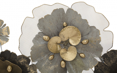 Decoratiune perete florala metal maro auriu Bungy | creativdeco.ro [4]
