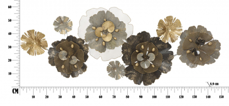 Decoratiune perete florala metal maro auriu Bungy | creativdeco.ro [5]