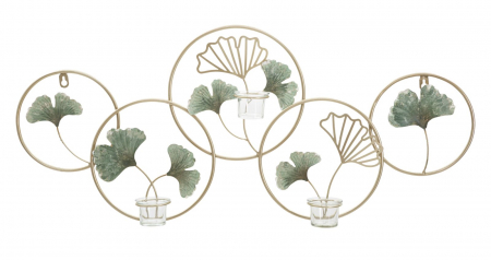 Suport lumanari perete - Aplica lumanari perete frunze ginkgo 3D CreativDeco