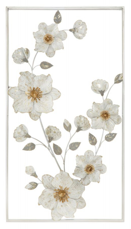 Decoratiuni perete - Decoratiune perete Flix, fier, alb argintiu, creativdeco.ro