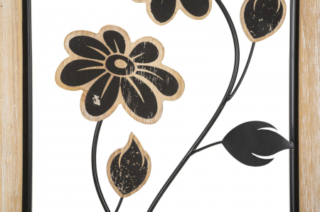 Decoratiune perete Flower A, metal lemn [4]