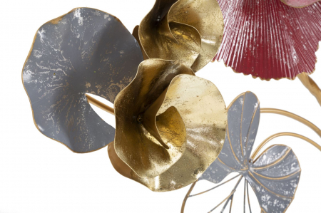Decoratiune perete Flower branch, metal, rosu gri - creativdeco.ro [5]