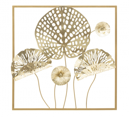Decoratiuni perete - Decoratiune perete Flowers, fier auriu