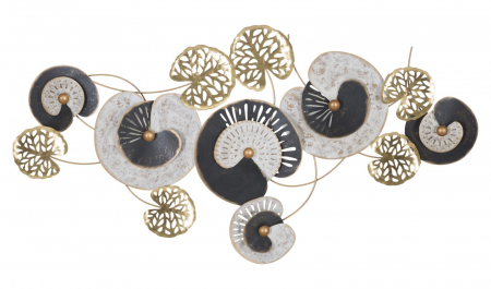 Decoratiuni perete - Decoratiune perete aurie design nuferi stilizati, Glut-A | CreativDeco.ro