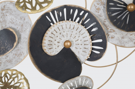 Decoratiune perete aurie design nuferi stilizati, Glut-A | CreativDeco.ro [4]