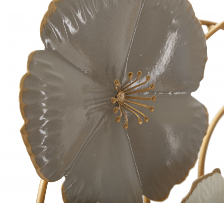 Decoratiune perete flori gri albe Lotly - creativdeco.ro [3]