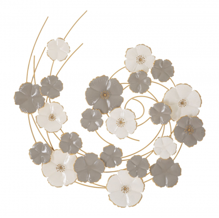 Pachete promotionale - Decoratiune perete flori gri albe Lotly - creativdeco.ro