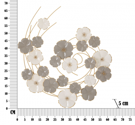 Decoratiune perete flori gri albe Lotly - creativdeco.ro [5]