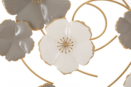 Decoratiune perete flori gri albe Lotly - creativdeco.ro [4]