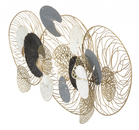 Decoratiune perete aurie cu nuferi Lux | creativdeco [3]