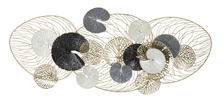 Decoratiune perete aurie cu nuferi Lux | creativdeco [2]