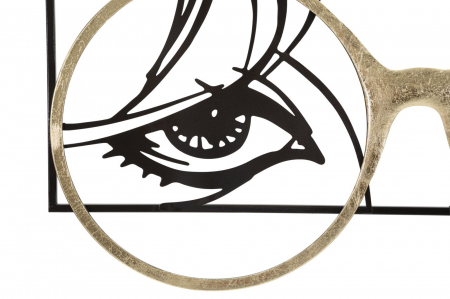 Decoratiune perete Ochelari, fier, auriu/negru [4]