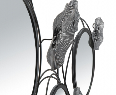 Decoratiune perete oglinzi Floris, metal negru [3]