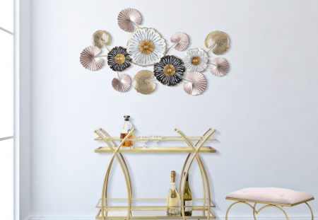 Decoratiune perete Pinky B, roz/auriu [1]