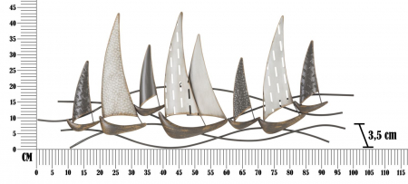 Decoratiune perete Regata, fier, multicolor [5]