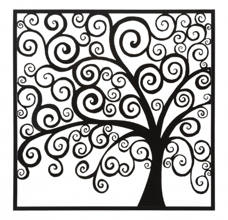 Decoratiune perete Three, fier negru