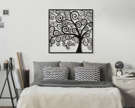 Decoratiune perete Three, fier negru [1]