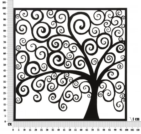 Decoratiune perete Three, fier negru [5]