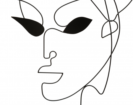 Decoratiune perete Tribal Woman, negru, set 2buc [2]