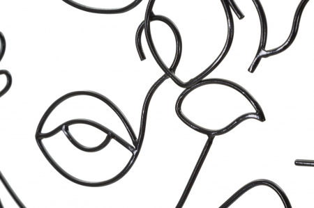 Decoratiune perete Woman with flowers, metal negru - creativdeco.ro [2]