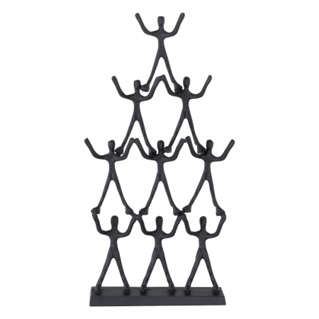 MEGA PROMOTII - Decorațiune Piramidă Umană Aluminiu Negru CreativDeco - Accent Artistic Spațiu de Lucru