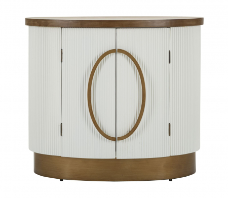 Dulapul alb Tolosa cu 2 usi, aspect valurit si design rotunjit. Dulapuri elegante pentru living si dormitor. Mobilier modern de la CreativDeco. [2]