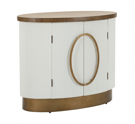 Comode si Bufete - Dulapul alb Tolosa cu 2 usi, aspect valurit si design rotunjit. Dulapuri elegante pentru living si dormitor. Mobilier modern de la CreativDeco.