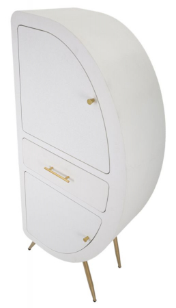 Dulap alb Venus cu 2 usi, aspect semicerc si detalii aurii. Dulapuri Glamour cu spatiu compartimentat. Piese statement de la CreativDeco. [5]