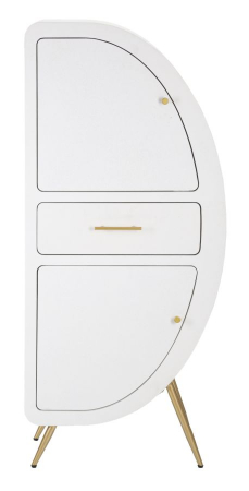 Dulap alb Venus cu 2 usi, aspect semicerc si detalii aurii. Dulapuri Glamour cu spatiu compartimentat. Piese statement de la CreativDeco. [2]