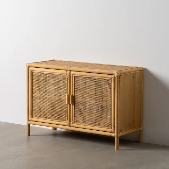 Comode si Bufete - Dulap auxiliar ratan boem|Mobilier natural boem