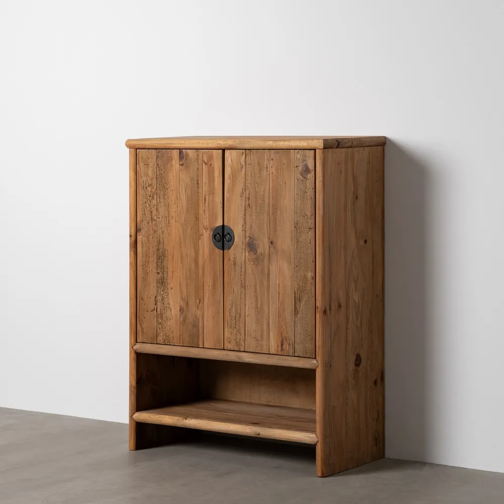 Comode si Bufete - Dulap vintage din lemn masiv de pin | Mobilier de depozitare