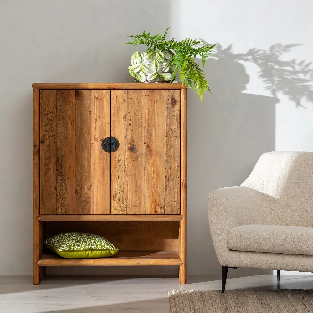 Dulap vintage din lemn masiv de pin | Mobilier de depozitare [10]