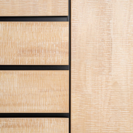 Dulap din lemn natur cu accente negre și picioare metalice 89.5 x 40 x 204 cm – imagine principală [6]