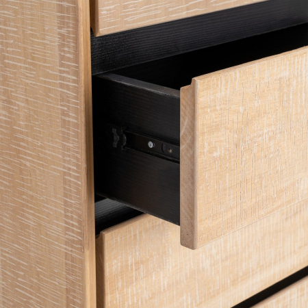 Dulap din lemn natur cu accente negre și picioare metalice 89.5 x 40 x 204 cm – imagine principală [7]