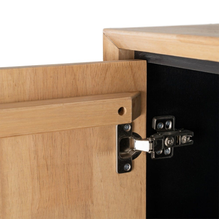 Dulap din lemn natur cu picioare metalice negre 84.5 x 40 x 153 cm – imagine principală [4]