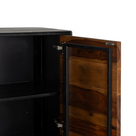 Dulap maro-negru din lemn exotic pentru interioare ordonate|Dulapuri masive pentru dormitoare moderne [5]