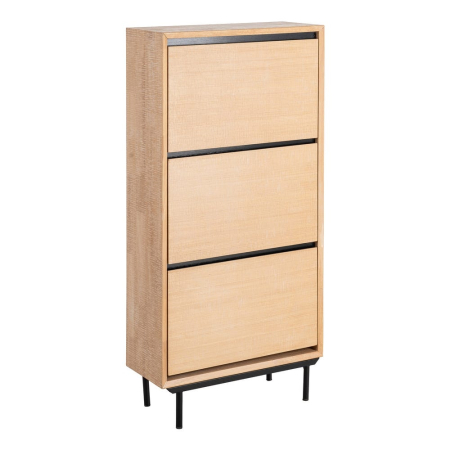 Dulap pentru pantofi din lemn natur cu picioare metalice negre – imagine principală [1]