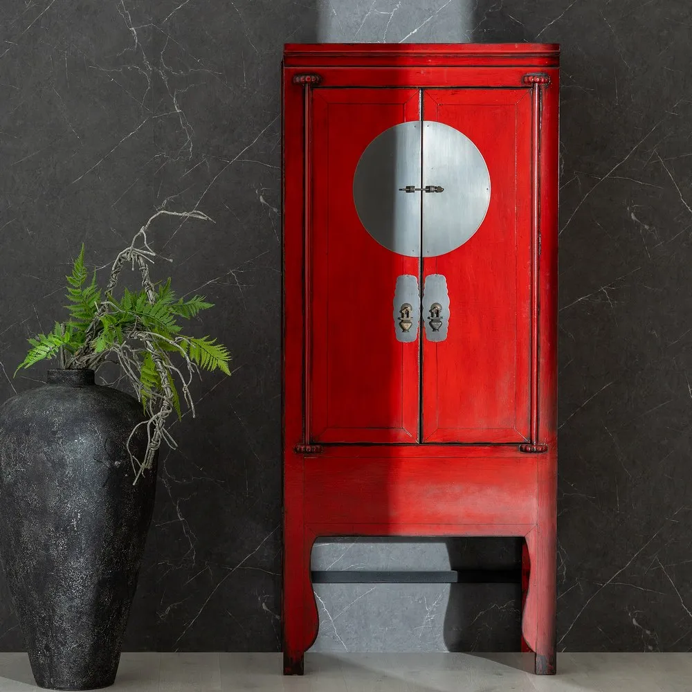 Dulap rosu vintage design oriental | Mobilier vintage colorat [10]