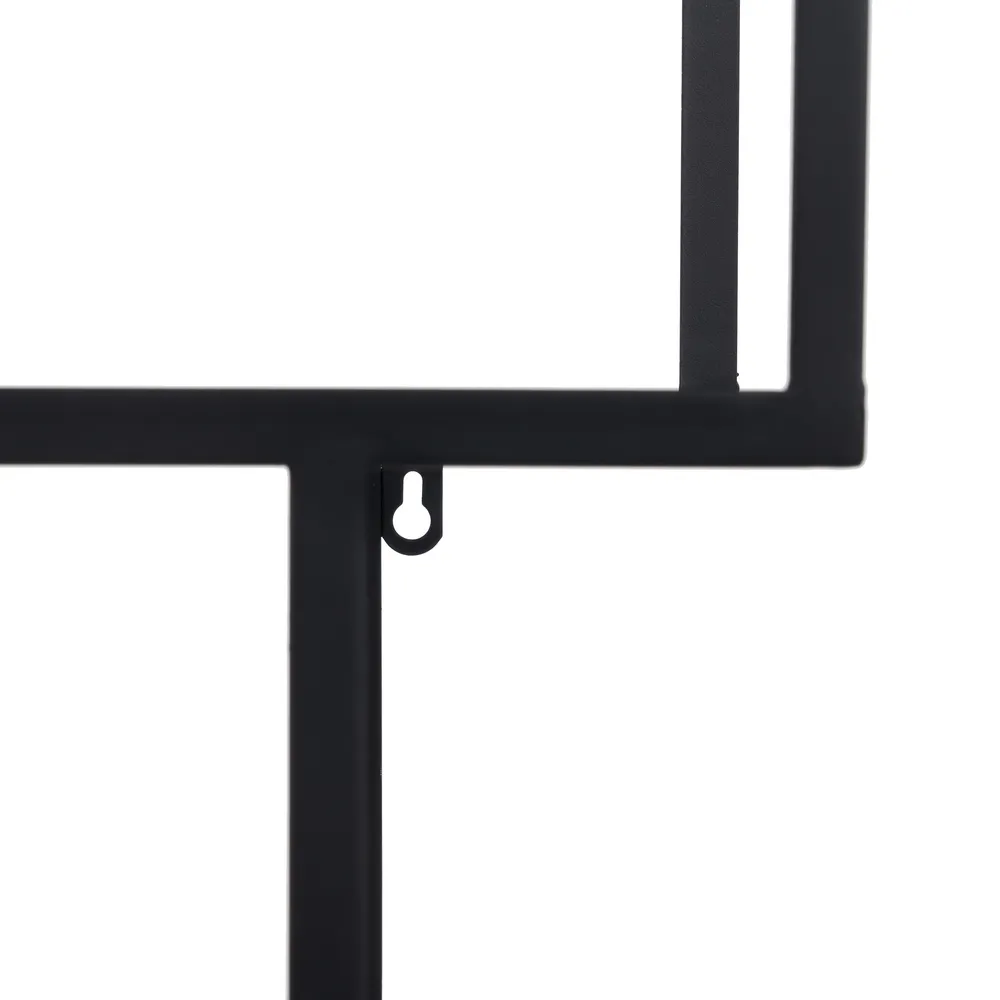 Etajera neagra metal sticla 110 cm | Mobilier minimalist living [8]