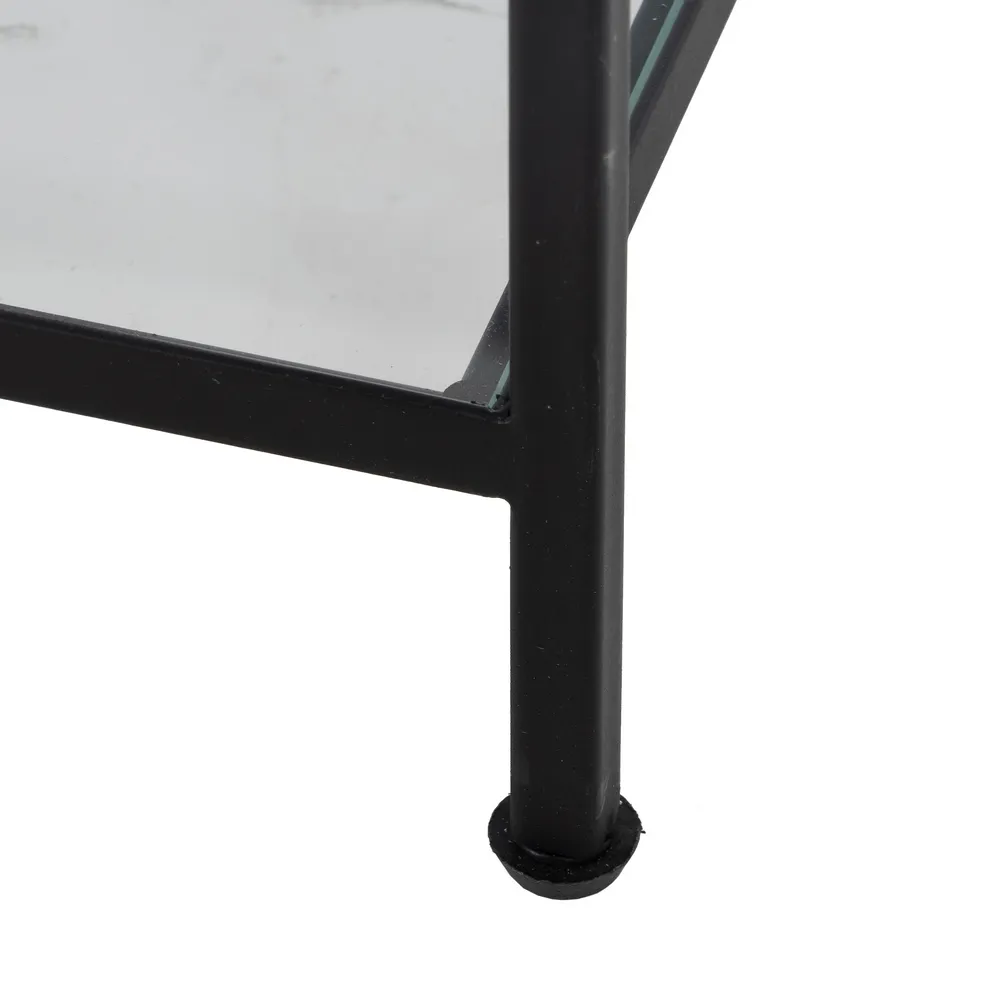 Etajera neagra metal sticla 110 cm | Mobilier minimalist living [7]