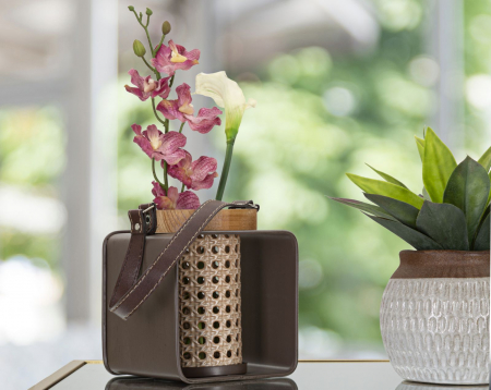 Felinar decorativ Iron-Rattan stil boho-chic CreativDeco [5]