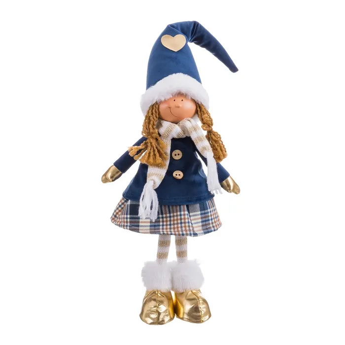 Obiecte decorative - Fetiță decorativă albastru în picioare Crăciun|Decoruri festive colorate