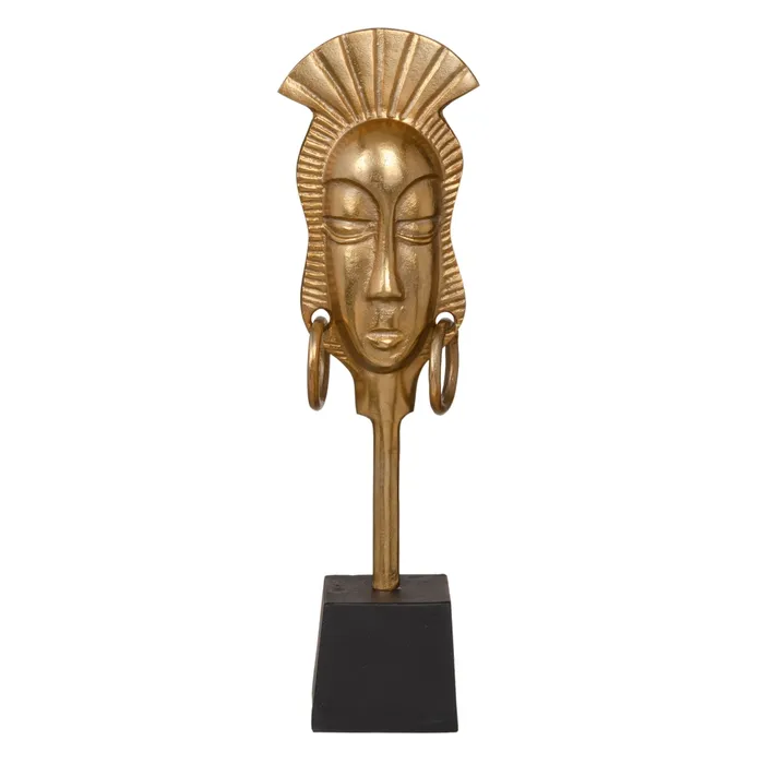 MEGA PROMOTII - Statueta Africana, Aluminiu, Auriu Negru - creativdeco.ro