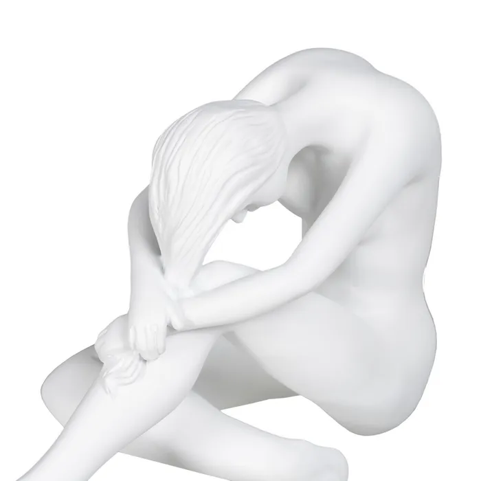 Sculptură minimalistă polirășină albă|Decoruri artistice moderne [3]