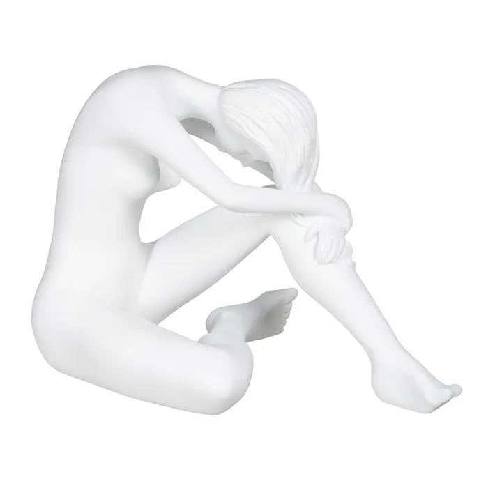 Statuete si Sculpturi - Sculptură minimalistă polirășină albă|Decoruri artistice moderne