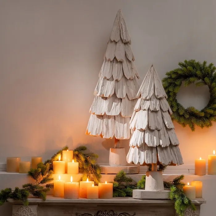 Figura brad alb lemn paulownia|Decoratiuni festive elegante [1]