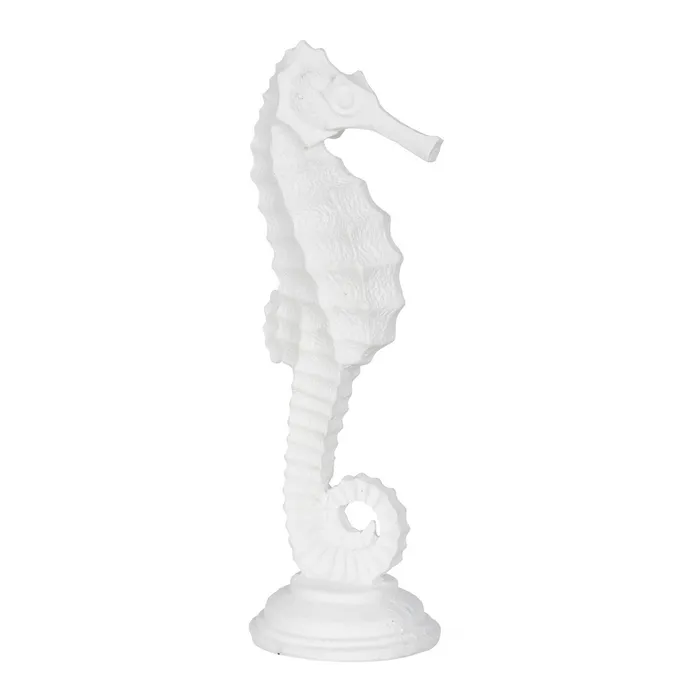 Statuete si Sculpturi - Figura calut de mare rasina alba|Decoratiuni marine elegante