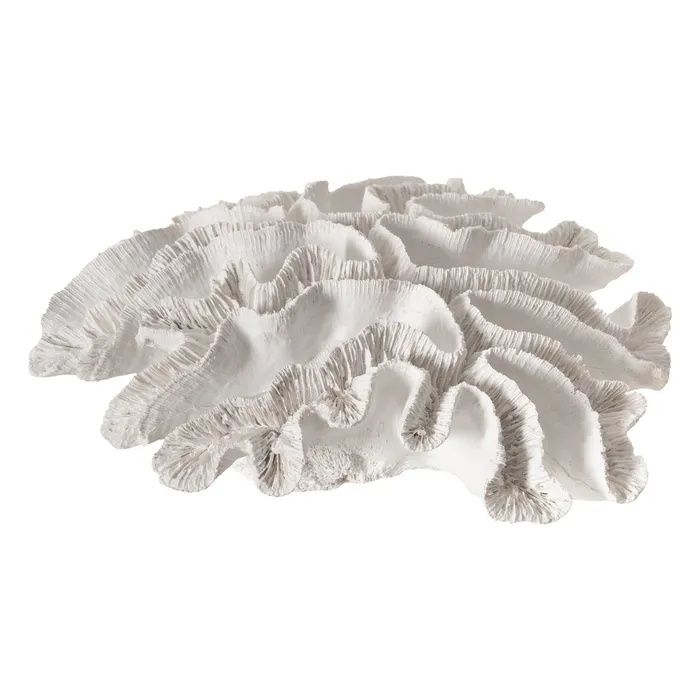 Corali - Figurina coral rasina alba compacta|Decoratiuni marine inspirate