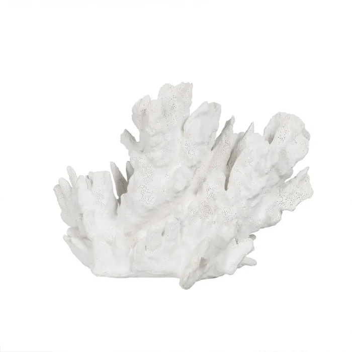 Corali - Figurina coral rasina alba detalii fine|Decoratiuni marine deosebite